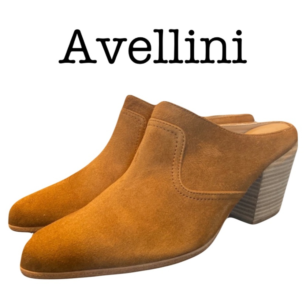 New Avellini Tan Suede Leather Mules Size 40
